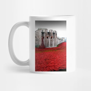 Tower of London Red Poppy Poppies Mug